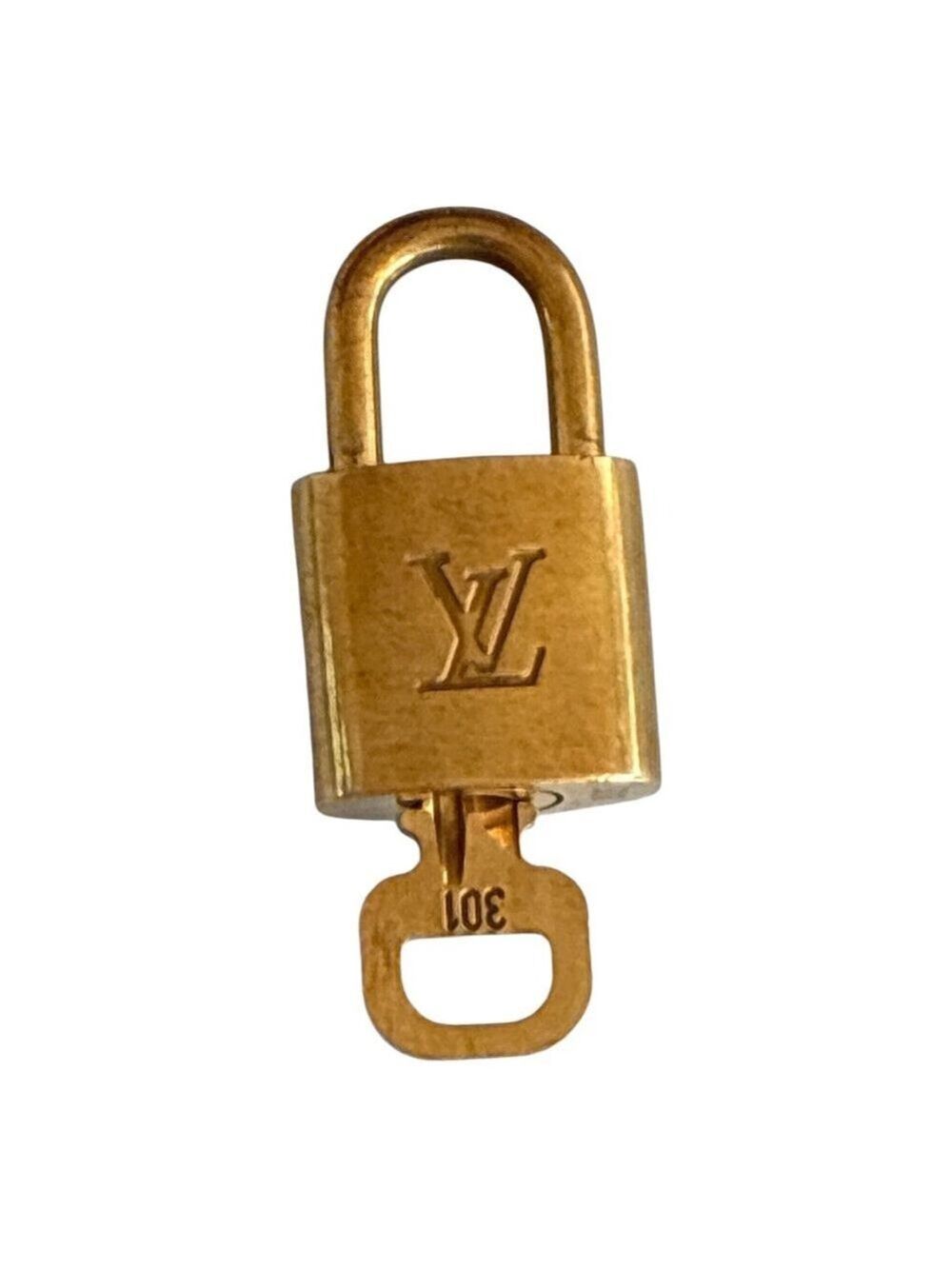 Louis Vuitton Gold Tone Lock & Key Set One Size #301